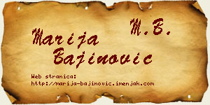Marija Bajinović vizit kartica
